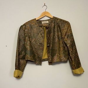 Vintage Brian Bailey Cropped Metallic Blazer